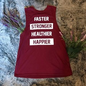 Super Soft! Burgundy graphic workout tank top
